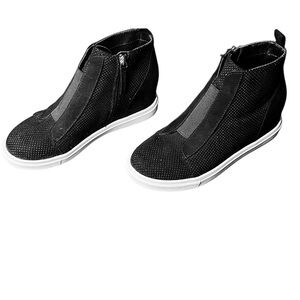 Steve Madden Suede Wedge Sneaker Bootie Black